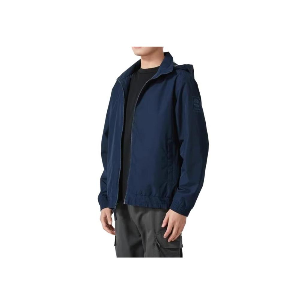 Timberland Solid Color Hooded Fashion Versatile Jacket Men jackets Dark-Blue A6ATG433