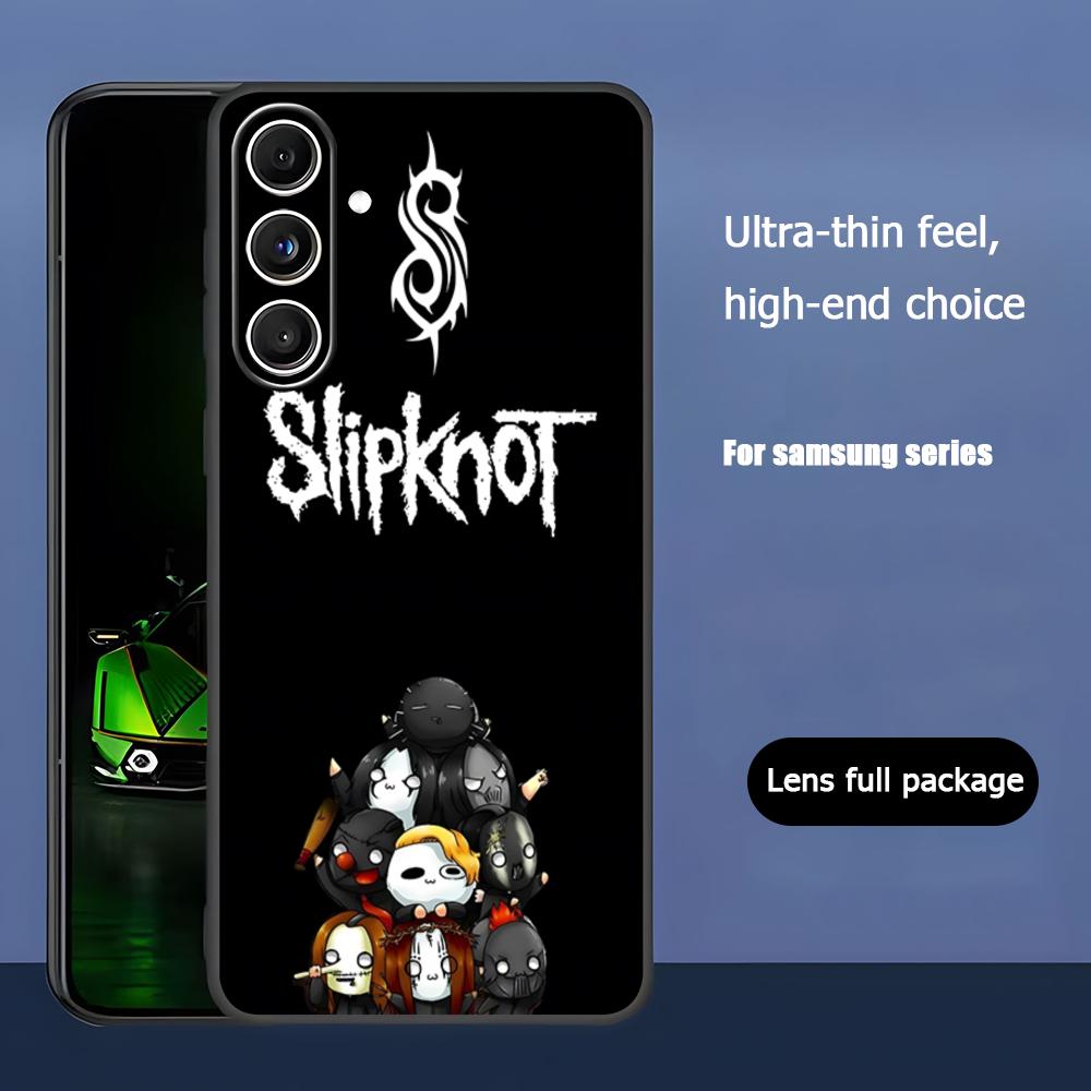 Popular S-Slipknot Band Rock Phone Case For Samsung Galaxy S25 S24 S23 S22 S21 S20 Plus Ultra Note20 Soft Black