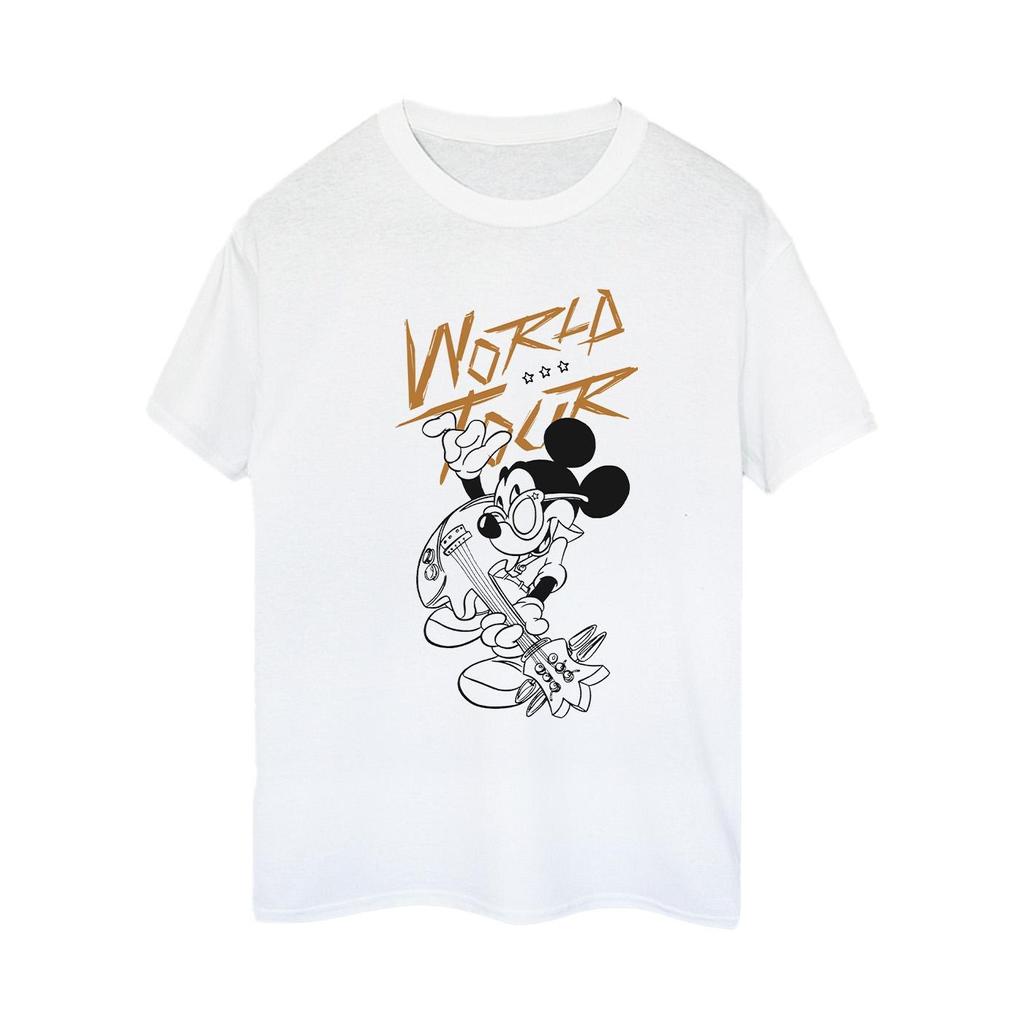 Disney Womens/Ladies Mickey Mouse World Tour Line Cotton Boyfriend T-Shirt