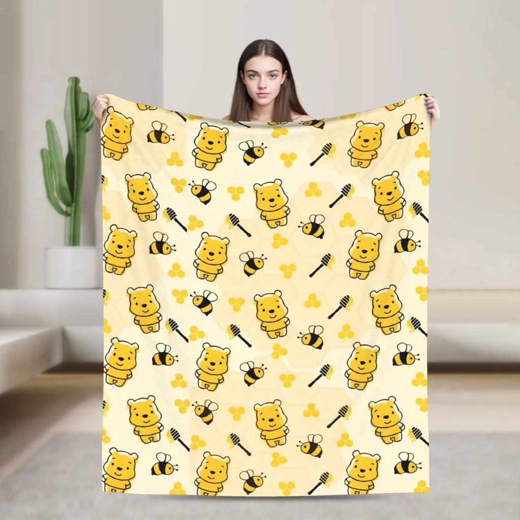 W-Winnies the P-Pooh Blankets Quality Warm Soft  Bedding Throws Winter Kids Adult Couch Chair Aesthetic Bedspread