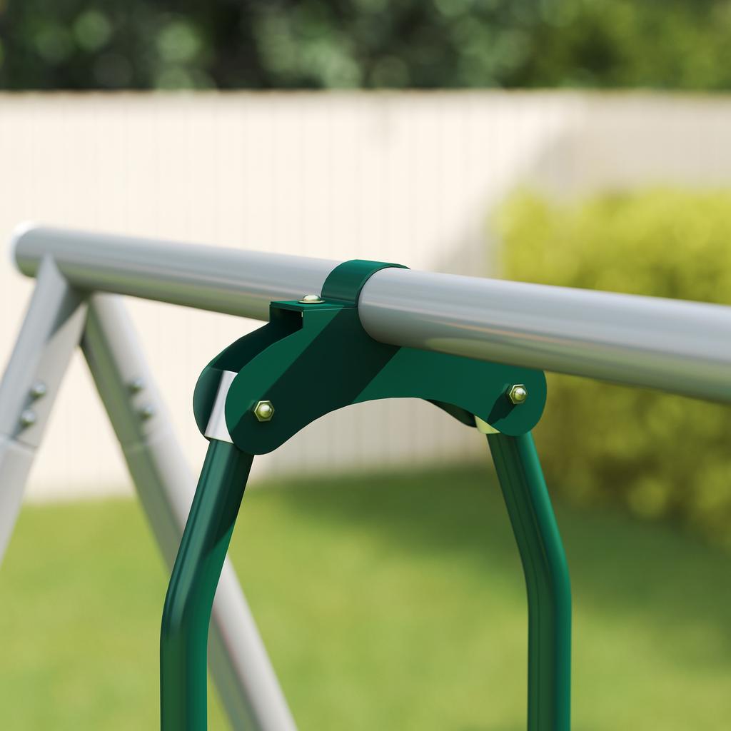 5-in-1 Swing Set with Slide Height-Adjustable Swing Frame with Nest Swing 382x196x203 cm Multicolor
