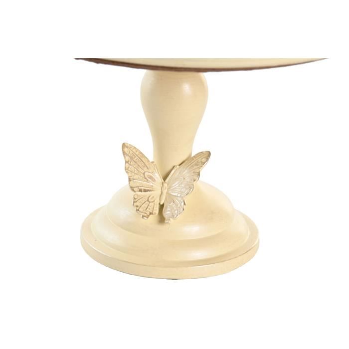 Centre De Table - Chic - Beige - 24x22,6x18 Cm - Papillons - Résine Miroir