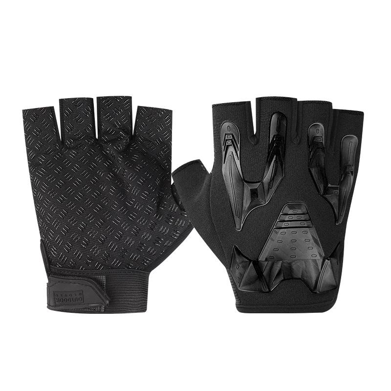 Tactical Half Finger Gloves Men's Outdoor Sports Cycling Training Anti Slip and Wear Resistant Protection Operations Military Fan Seal Special Forces