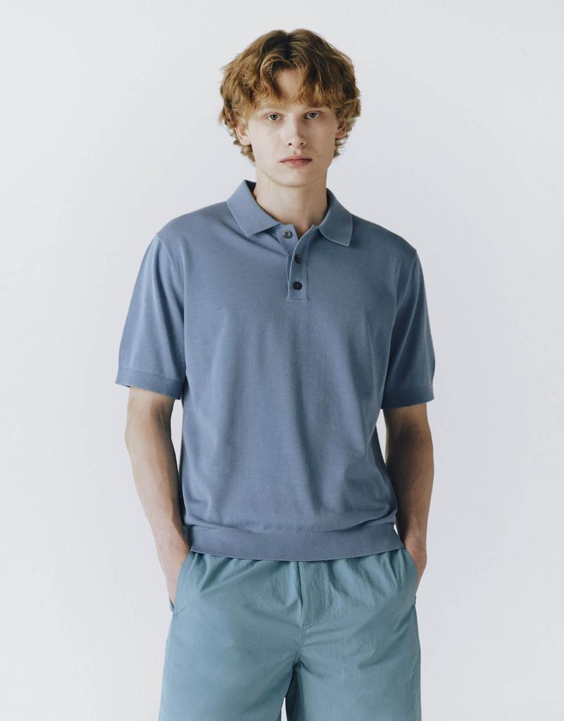 GIORDANO Polo Neck Short Sleeve Knit (14Gg) 054531 [6Color]
