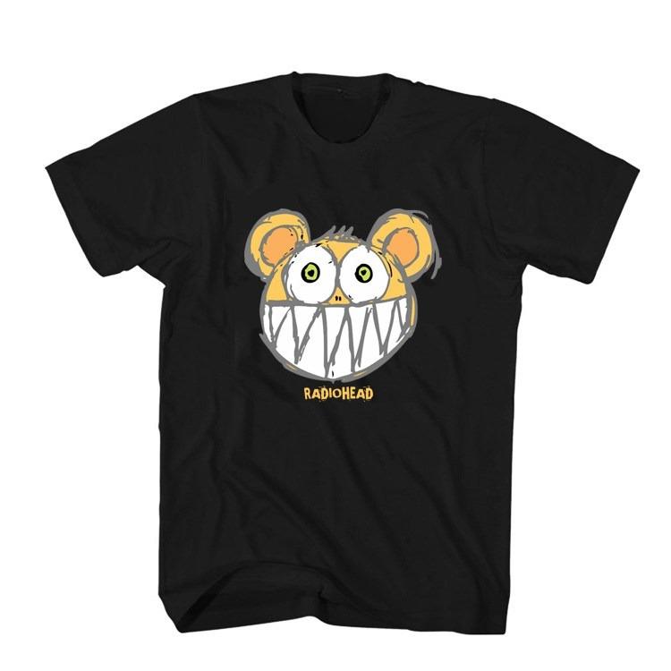 

2026 Summer Cartoon - Little Bear Radiohead Radio Commander Band Rock Heavyweight Cotton Short-Sleeved T-Shirt 2XL