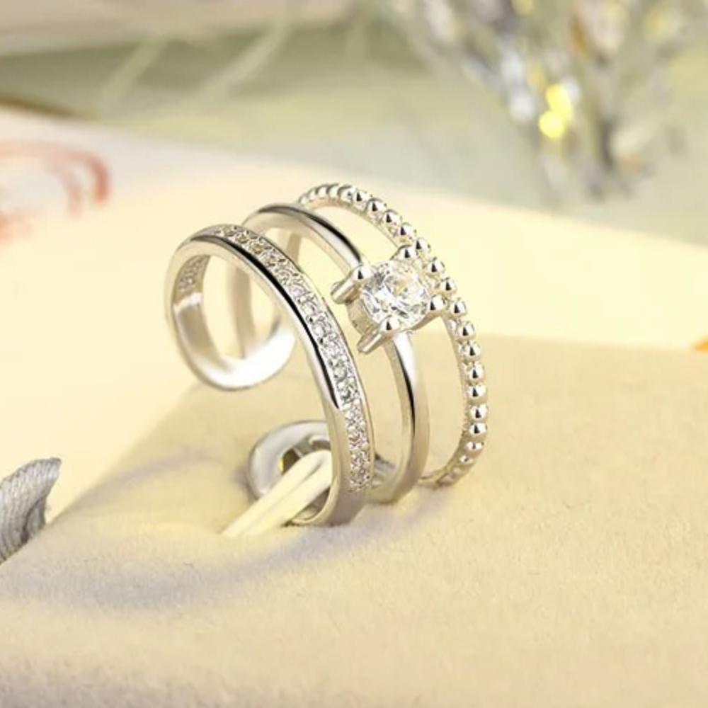 New  925 Sterling Silver Ring open Adjustable Fashion Exquisite Student Girlfriend Women Jewelry Accessories Wedding Party