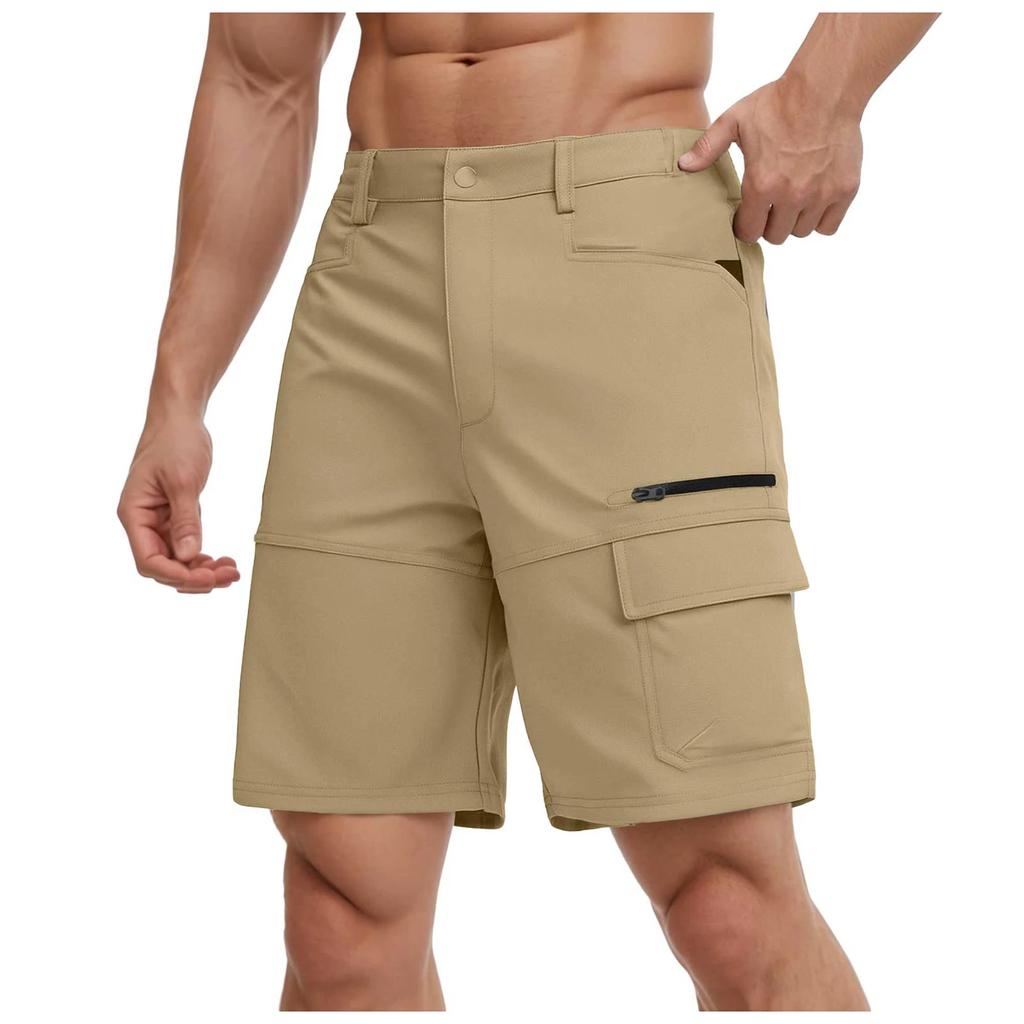 Hiking Cargo Shorts Mens Lightweight Quick-Dry Water-Resistant Short Pants with Multiple-Pockets Summer Shorts for Men