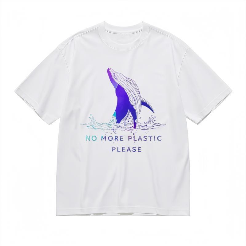 

Men s Comfortable Breathable Classic T-Shirt Eco Friendly Whale Graphic Tee USA 2XL