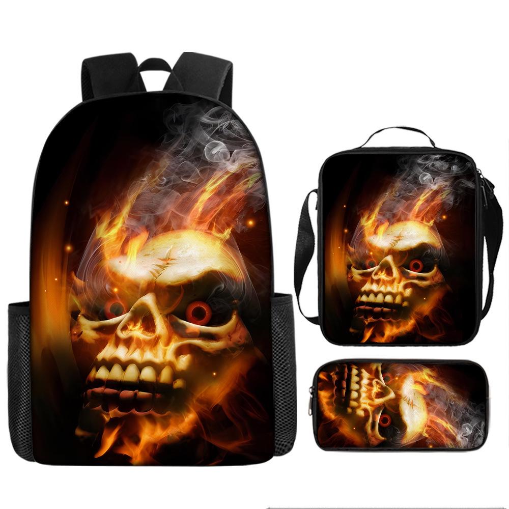 Skull Schoolbag for Primary School Students, Kindergarten New Schoolbag for Boys and Girls, Grades 2345 and 6