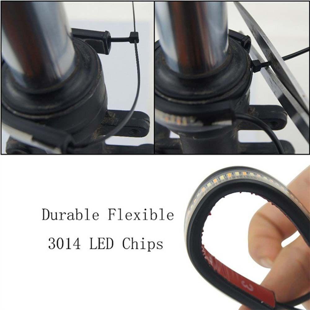 Motor Flasher Light LED Daytime Running Lamp Motorcycle Turn Signal Light Ring Fork Strip Lamp