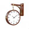 Double Sided Wall Clock Modern Nordic Design Silent Home Decor for Living Room, Hallway, Office