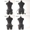 Set di Imbracature per Gambe Bondage in Ecopelle PU, Sexy Reggicalze in Ecopelle PU con Manette e Restrizioni, Imbracatura per Coscia Outfit Rave.
