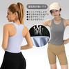 Siomlana Hot Yoga Formad Tanktop Yoga BH Sport Rund Damlinne, Topp, T-shirt, Topp, Camisole, Hals, Slät, Fukttransporterande, Snabbtorkande