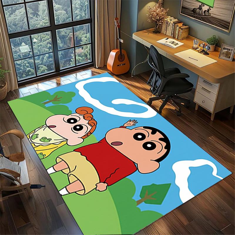 Gamer Room Decor Crayon Shin-chan Large Area Non Slip Washable Rug Carpet Floor Mat