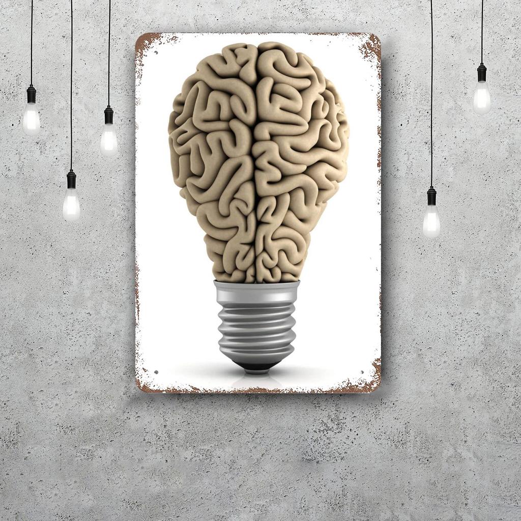 Brain Funny Bar Metal Sign Retro Plaque Vintage Sign Alcohol Drinker Pub Club Man Cave Kitchen Wall Decoration