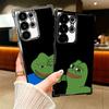 Funny Sad Forg P-Pepe Meme Plating Phone Case For Samsung Galaxy S24 S25 FE S26 Edge S23 Ultra S22 S21 Plus S20 Anti-Fall Airaba