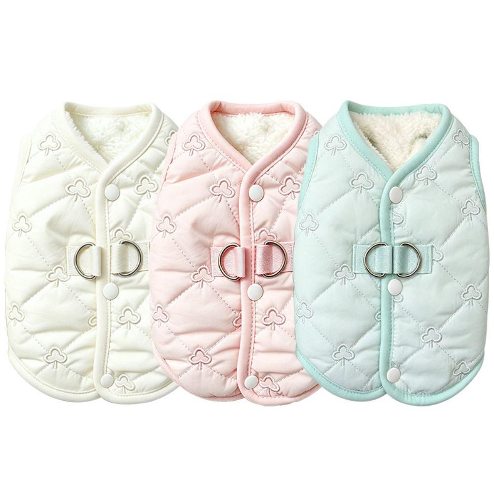 Embroidery Teddy Bear Coat Thickened Puppy Clothes Vest New Cat Vest Winter