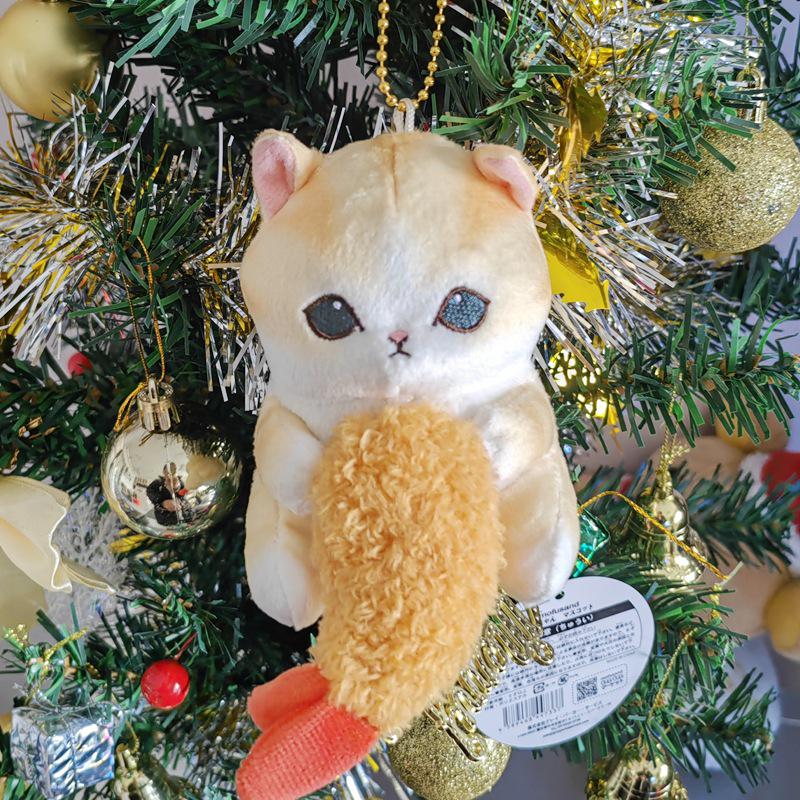 Shark Cat Fried Shrimp Plush Keychain