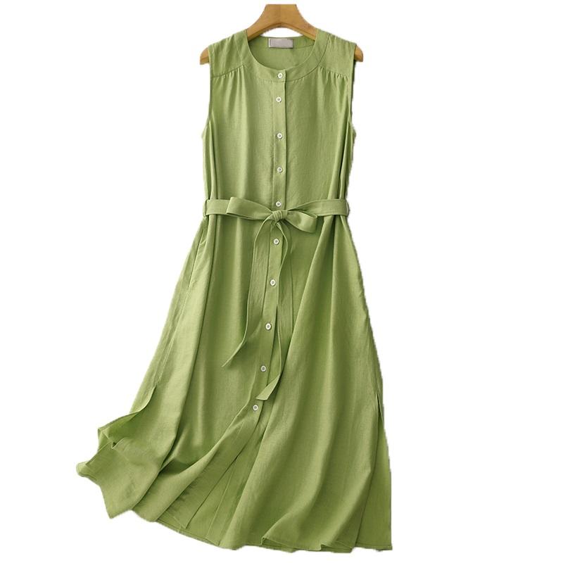 Sleeveless Plus Size Cotton Vintage New In Dresses for Women Casual Loose Long Summer Dress