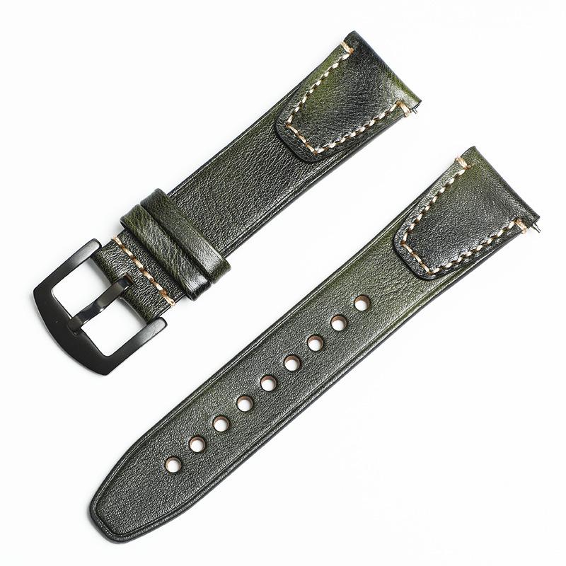Double-sided First-layer Cowhide Genuine Leather Watch Is Suitable for Huawei Samsung Smart Strap Wristband 20mm 22mm Bracelet