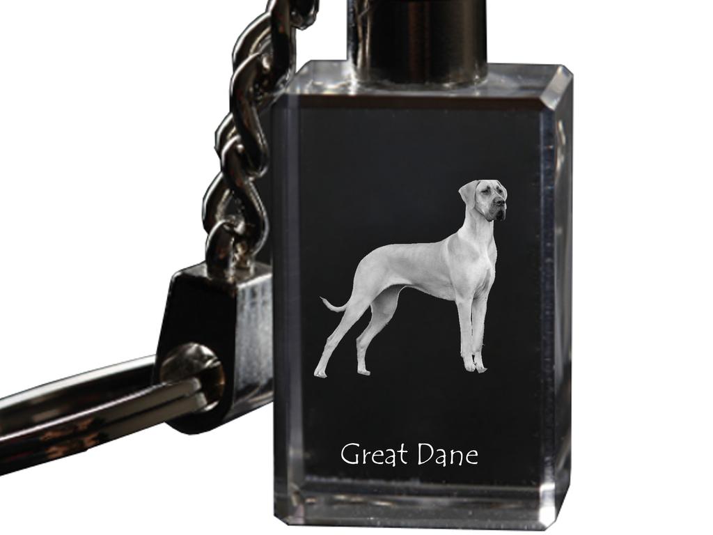 Great Dane - Crystal key ring with dog photo, illuminated key ring, unique gift by Art-Dog brand