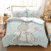 Cartoon Rabbit Duvet Cover Set Funny Animals 3D Print Bedding Set For Kids Teens Bedroom Decor Comforter Cover With Pillowcases