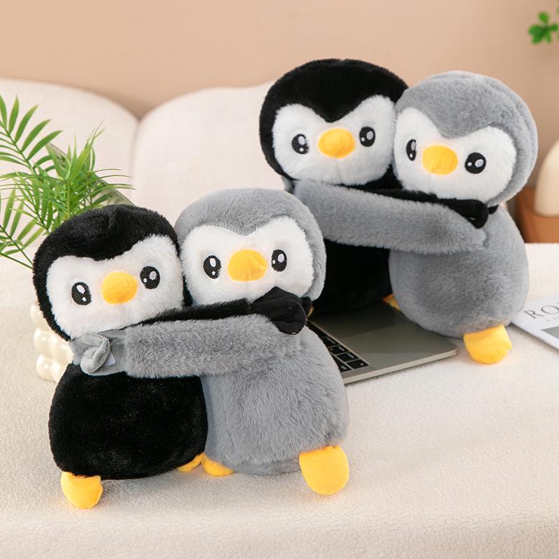 

Cute Gray & Black Penguin Plush Toy Pair - Perfect Birthday Gift 25cm 0.3kg