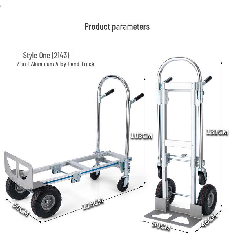 Aluminum Alloy Foldable Heavy Duty Hand Truck - High Load Capacity Warehouse Trolley