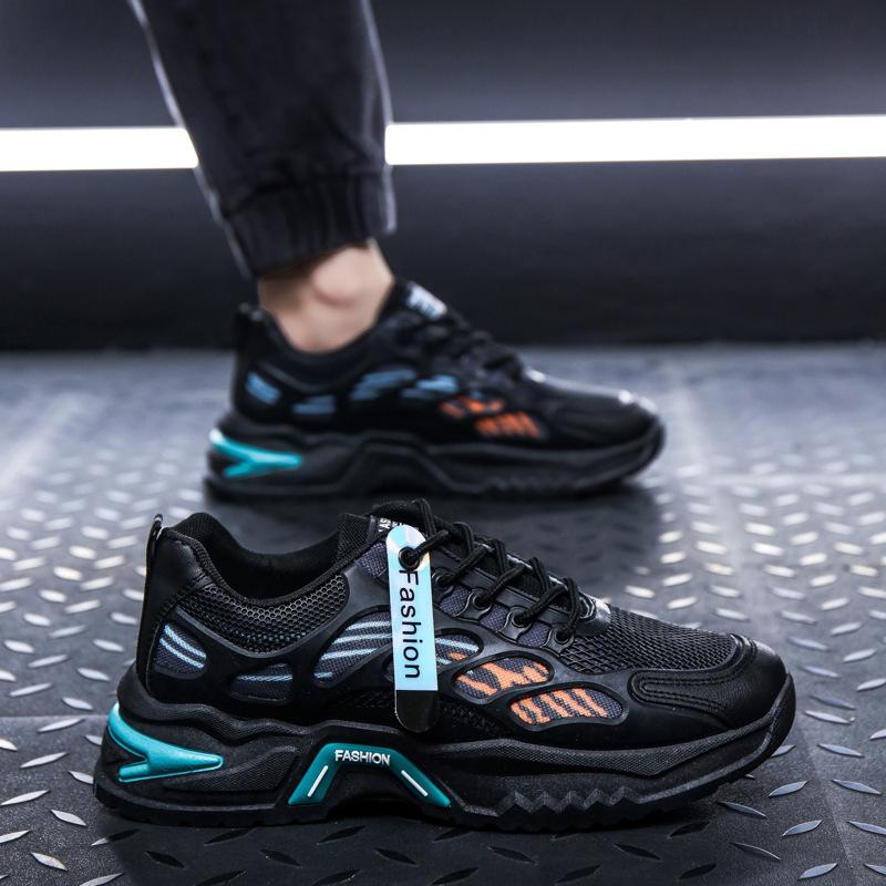 Autumn men's shoes new breathable mesh sports shoes men's trend versatile platform white shoes casual dad trendy shoes
