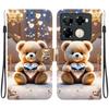 Handmade PU Leather Flip Case for Infinix Note 40 Pro 4G/5G (X6850/X6851) Anti-Slip Shockproof Cover with Wrist Strap & Heart/Rose Cat Designs