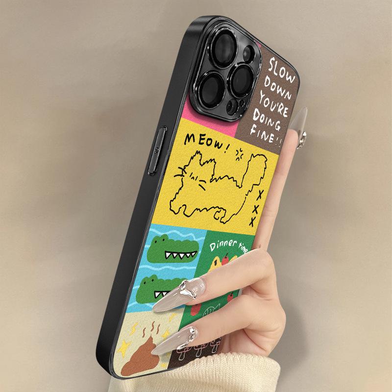 

Иллюстрация кошки для Apple 16 Promax Личность 15 Новый стиль 14 Чехол для мобильного телефона для IPhone 13 Зеркало Креативный 12 For Apple 7/For Apple 8