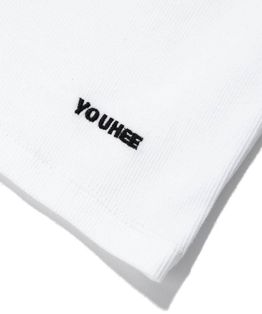 YOUHEE One Shoulder Logo Sleeveless White