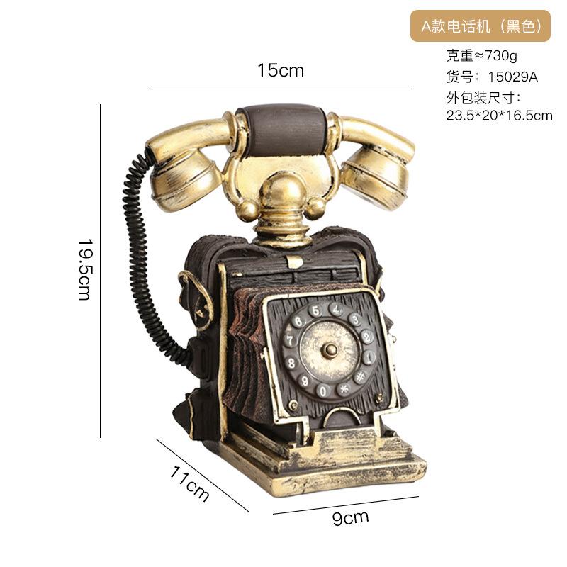 Vintage Kamera Spardose Harzfigur Kreatives Telefonmodell Heimdeko Ladendisplay Desktop-Ornament