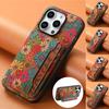 Blumenfigur Leder Magnetische Handyhülle Für iPhone 16 16E 15Pro Max 14 Plus 13 12 Pro 11 X XS XR 7 8 SE Kartenhalter Rückseite