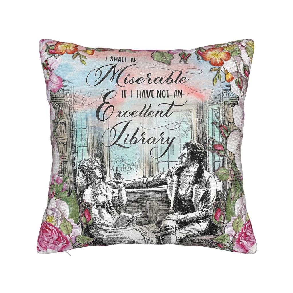 Pride and Prejudice Jane Austen Pillowcase Soft Polyester Cushion Cover Gift  Pillow Case Cover Living Room Square 45*45cm