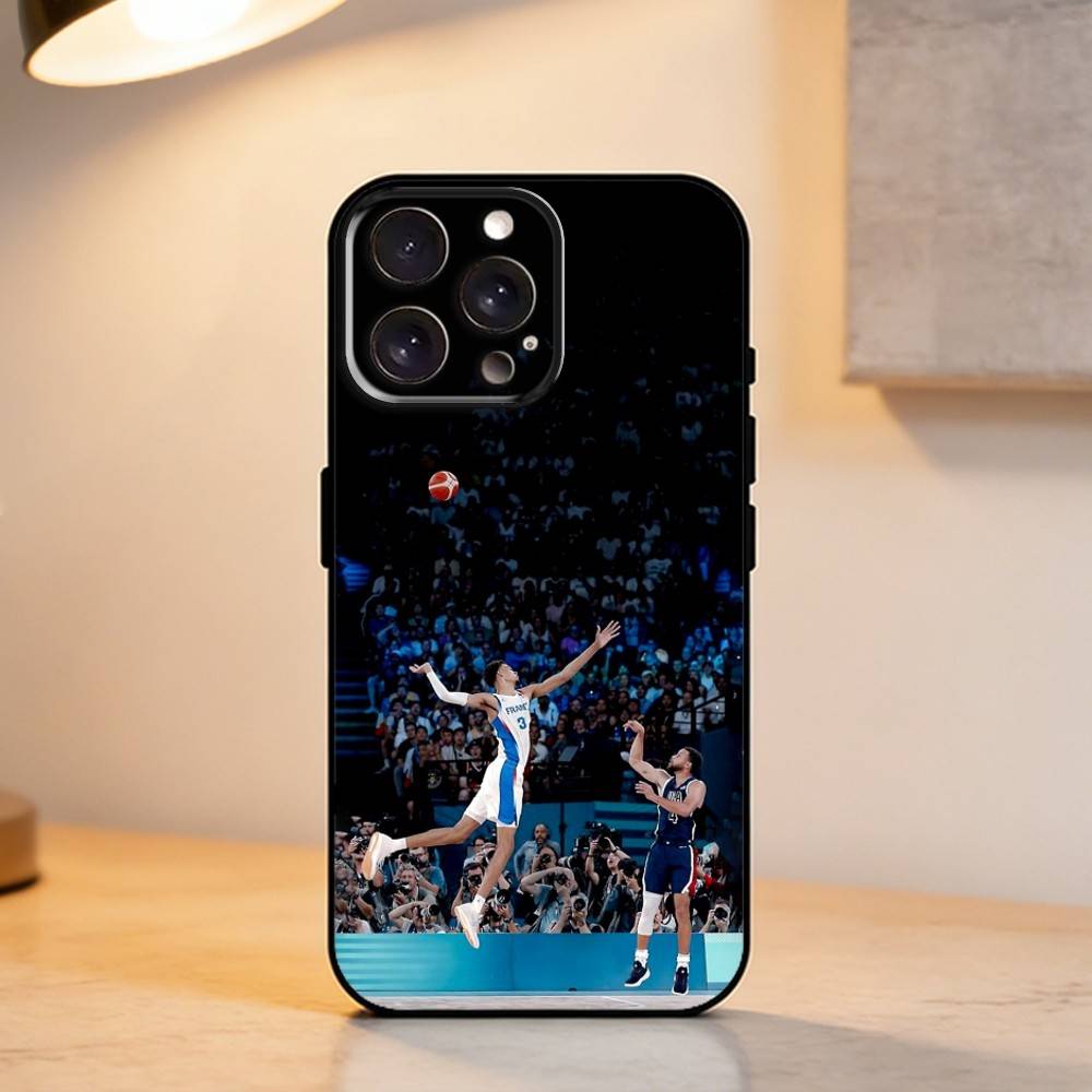 B-Basketball Star V-Victor W-Wembanyama Phone Case For iPhone 17,16,15,14,13,12,11 Plus,Pro Max,XS,Soft Silicone Black Cover