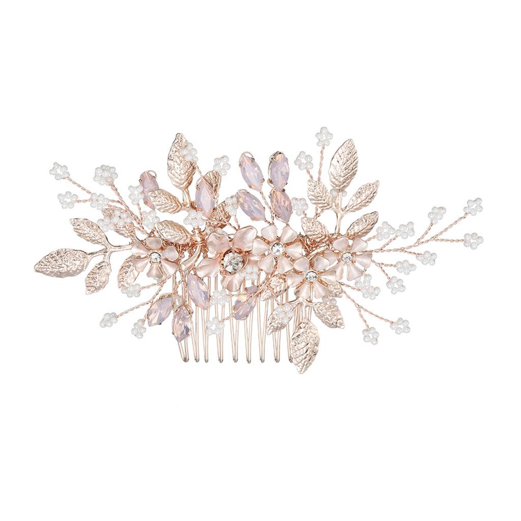 Rhinestone Branch Hair Piece Anti-slip Flower Decor Hair Styling Tool for Thick Curly Hair Styling