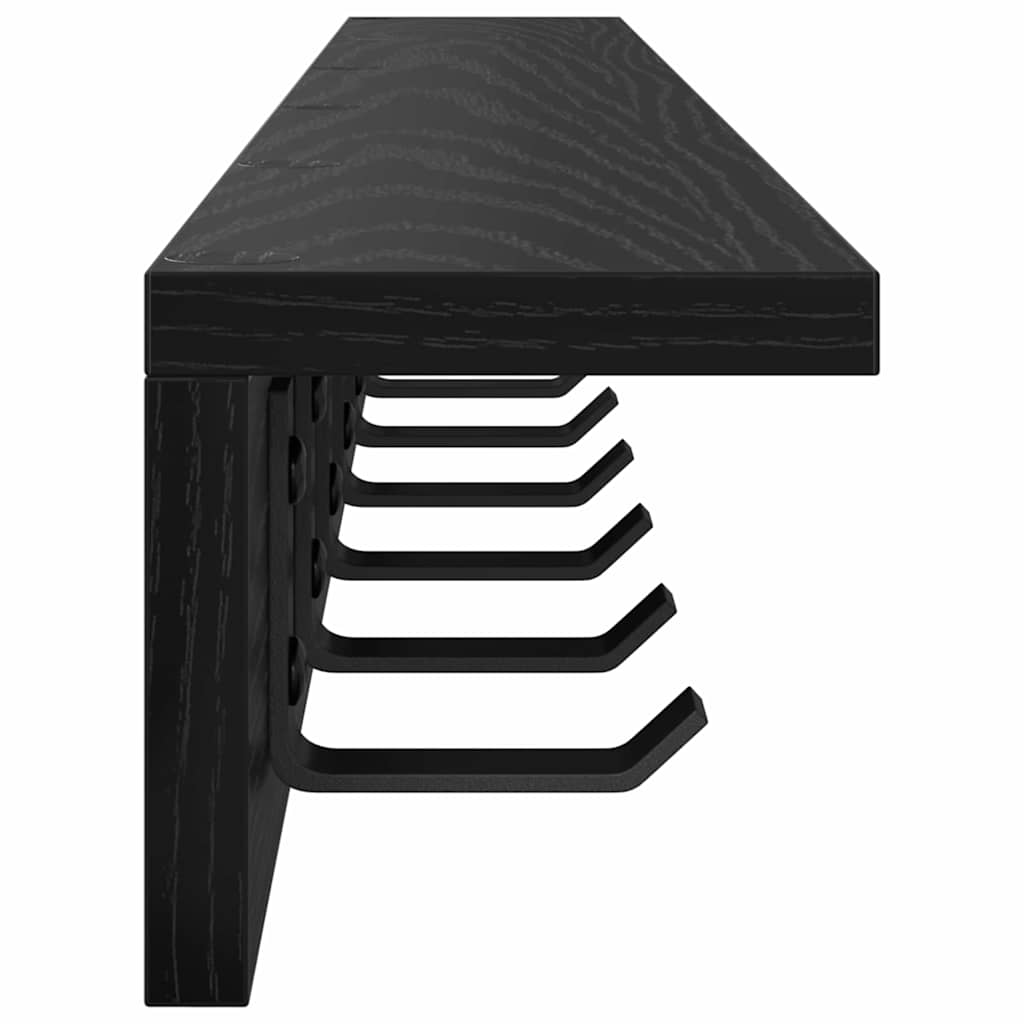 Wall Mounted Nightstand Wall Bracket Black Oak Effect