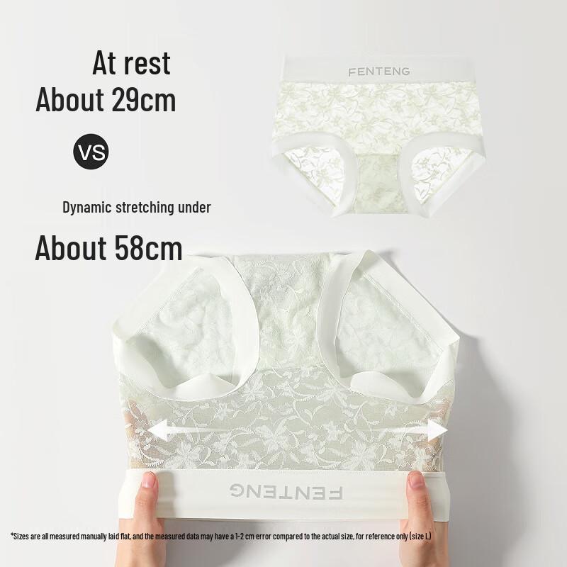 Fenteng Women's High-Waisted Lace Antibacterial Silk Crotch Briefs 4-Pack