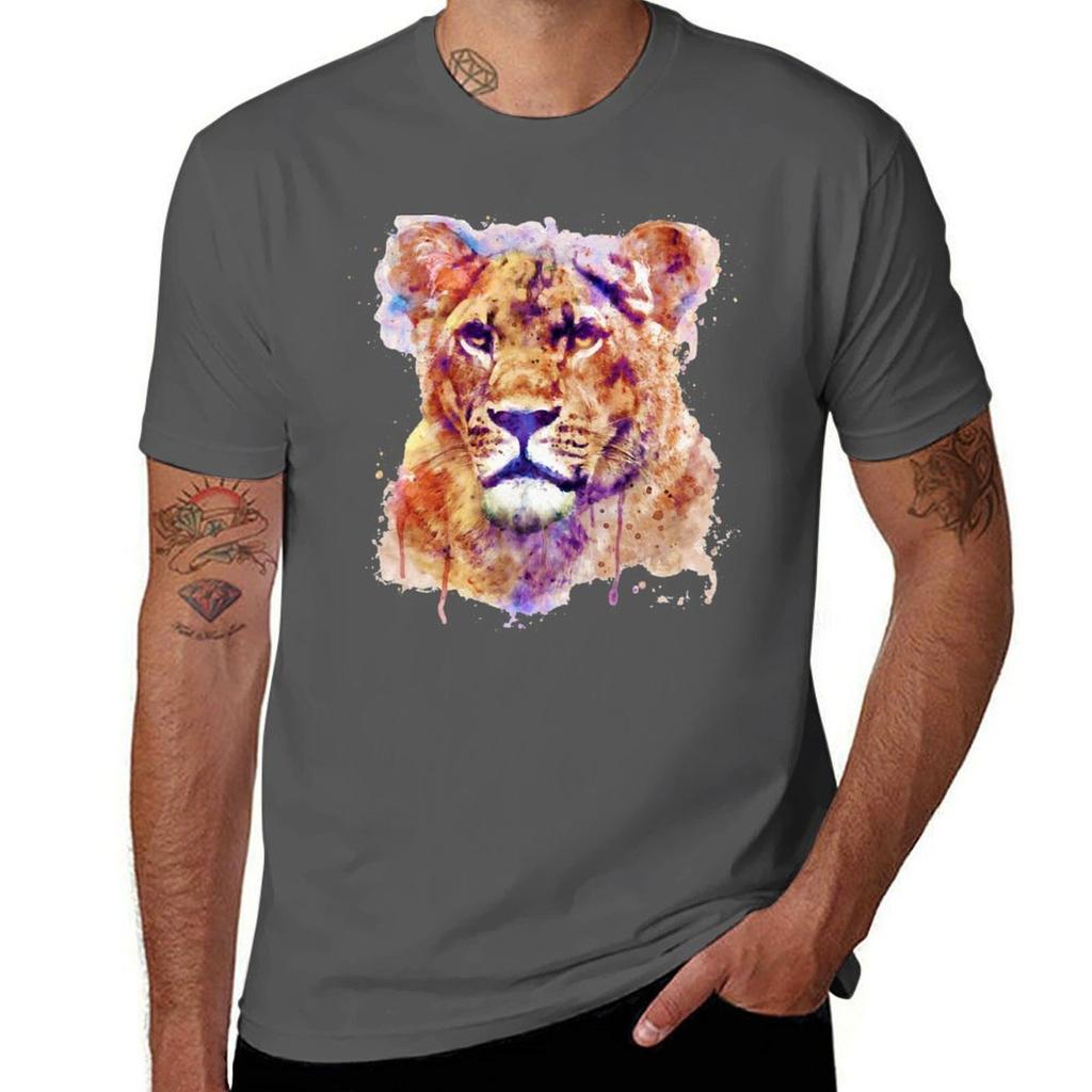 Lioness Head Tshirt Casual Loose Fit Short Sleeve Tshirt