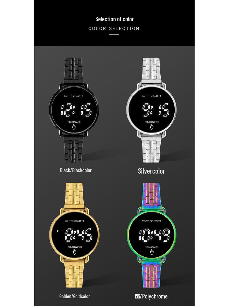 Sanda Men's Stylish Single-Touch Mesh Band Electronic Watch
