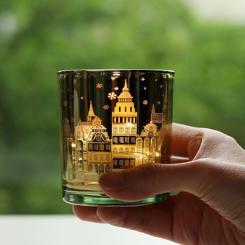 Christmas Empty Glass Jars for Candles Wholesale New Year Candle Jar Red Tealight Candle Holders