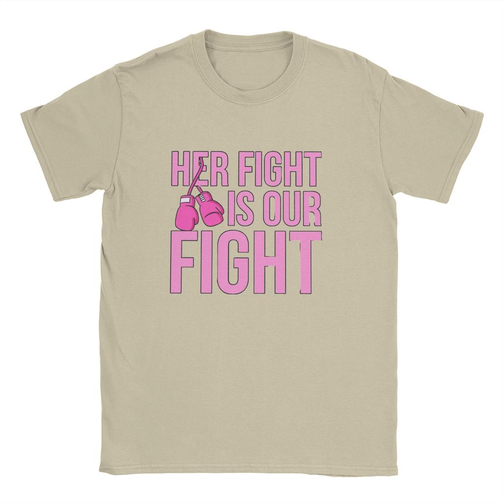 Fight Is Our Fight Breast Cancers  Men T Shirt  Casual Tee Shirt Short Sleeve Round Collar T-Shirt Cotton Summer Tops