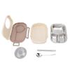 1450ml Bento Matboks Rustfritt Stål Rom Termisk Bento Matboks Dobbeltlags Bento Beholdere for Studenter Beige