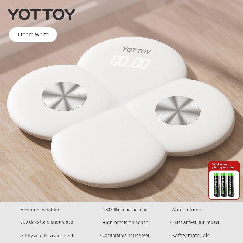 Yottoy Body Fat Scale, Weight Scale, Digital Scale, Body Fat Scale, Dedicated for Weight Loss, Home Use, Accurate Weighing, 2026 New Model Cream white Battery