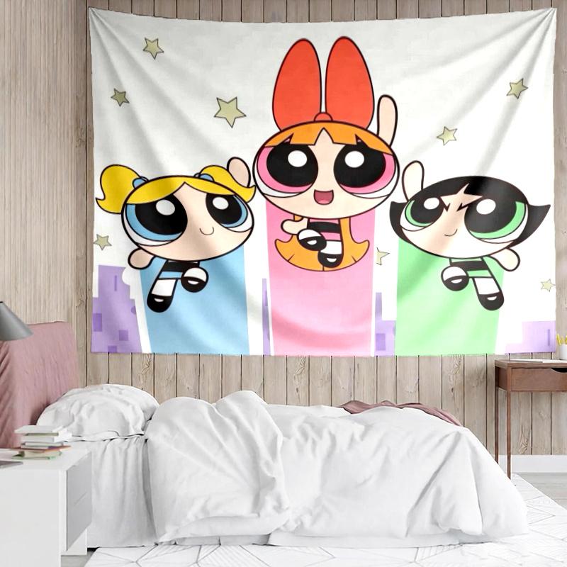 Powerpuff Wall Hanging Tapestry Wall Cloth Tapestries Decor Wall Bedroom Decoration