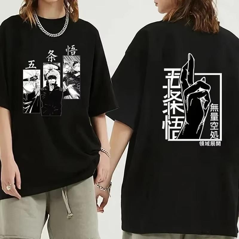 Anime Satoru Gojo Jujutsu Kaisen T Shirt Fashion Summer Loose Men Women Short Sleeve Sport Casual Tee Soft Tops Harajuku Hip Hop