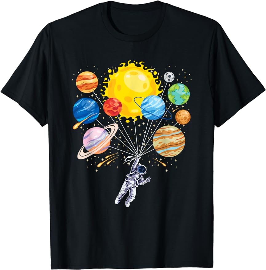 Funny Astronaut Space Balloon Planet Science Solar System TShirt Women Clothing Fashion Graphic T Shirts Summer Streetwear Y2K