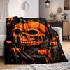 1PC Pumpkin Skull Halloween Decoration Print Blanket, Soft Throw Blanket - Warm & Cozy for Couch, Bed, Office, and Travel Yy250912216