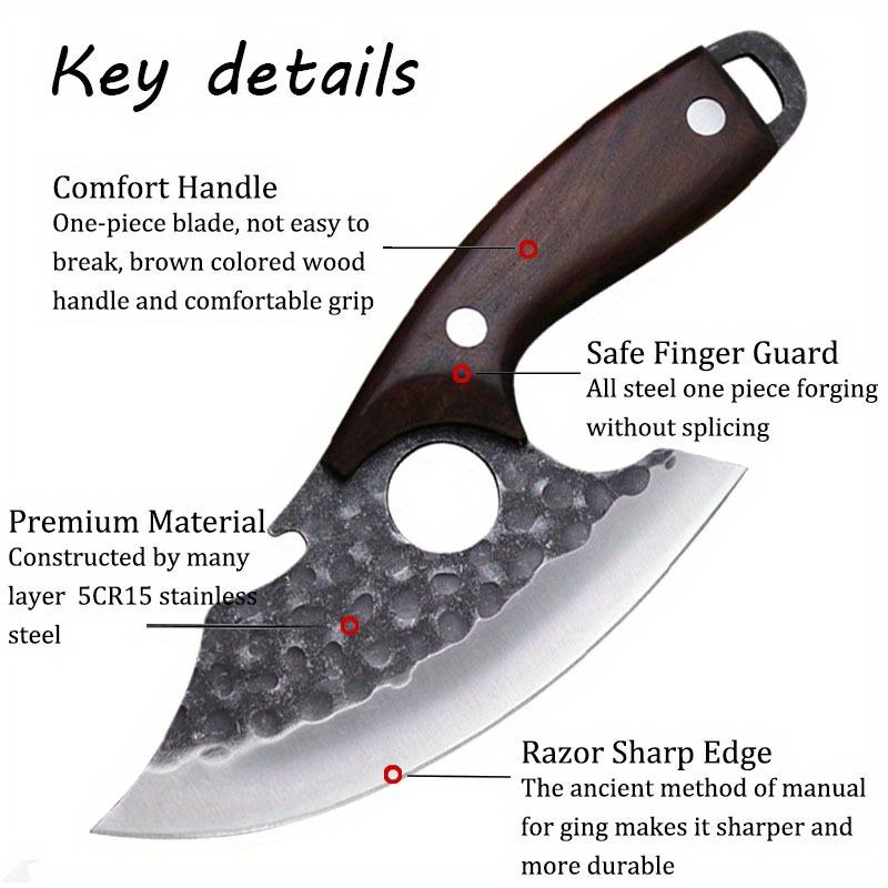 Three-piece Set Stainless Steel Kitchen Chef Knife Hand Forged Boning Knife Cutters Pocket Knife Slicing Cooking Mini Knife Multipurpose Knife